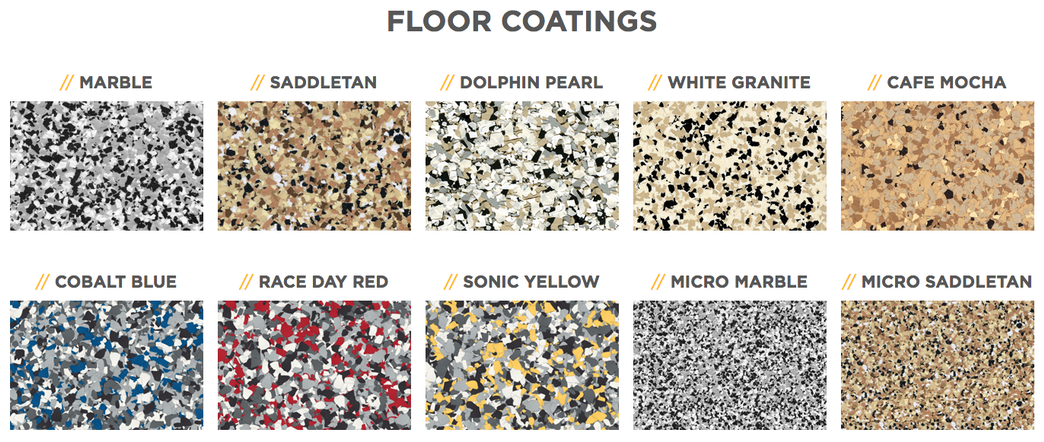 epoxy flooring Tulsa - samples